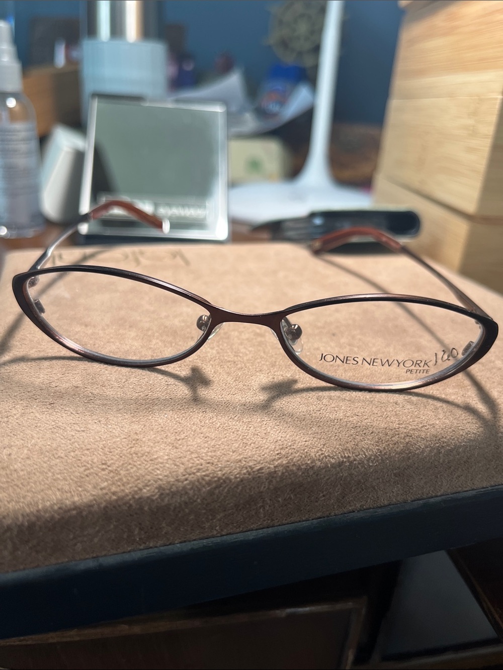 Jones New York Petite Women's Brown Metal Oval Glasses